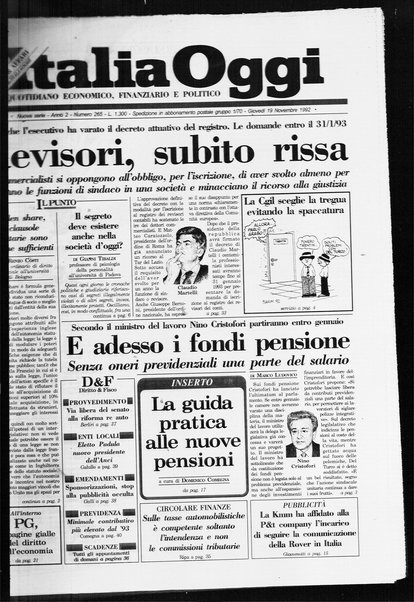 Italia oggi : quotidiano di economia finanza e politica